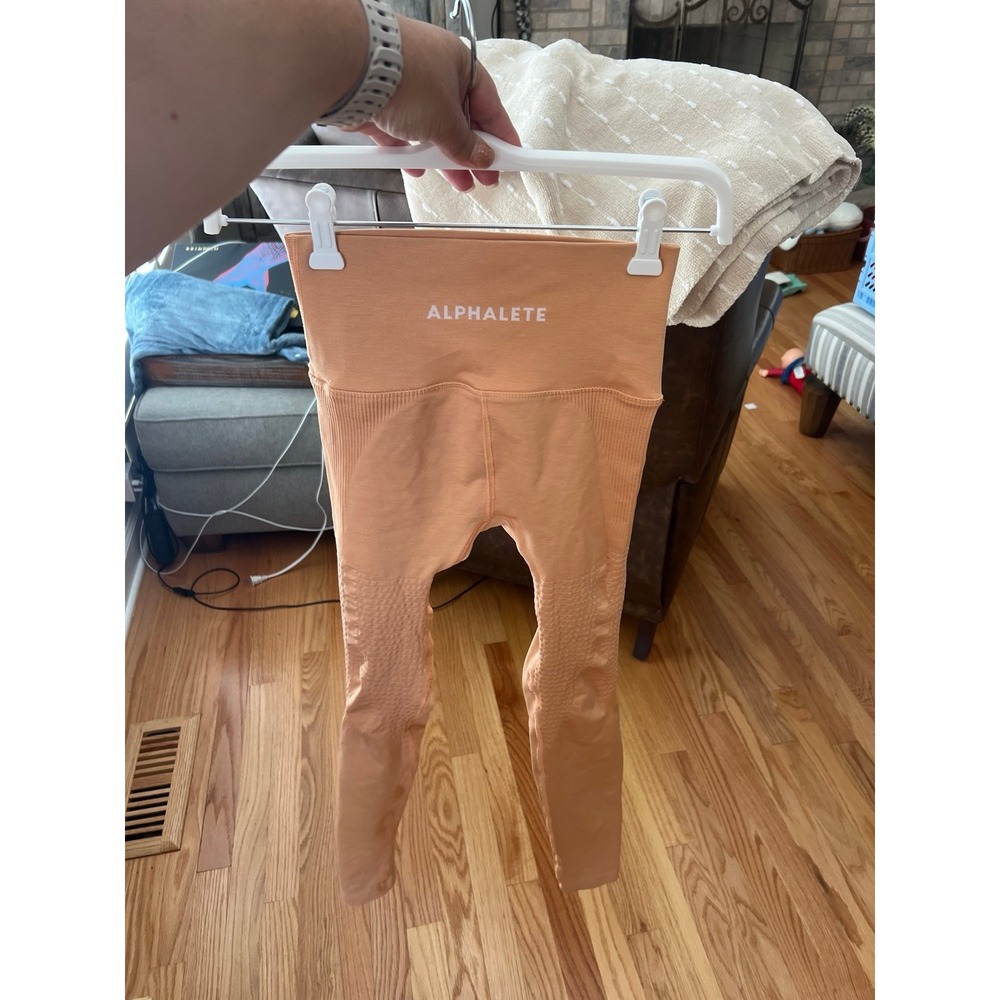 Alphalete orange full length leggings size small